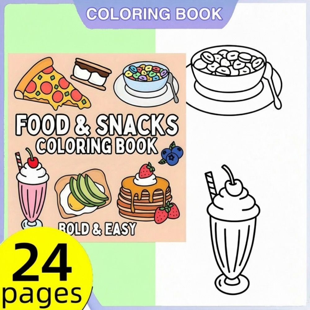 Food Snacks Coloring Book - 음식과 간식 색칠 공부 책 대담하고