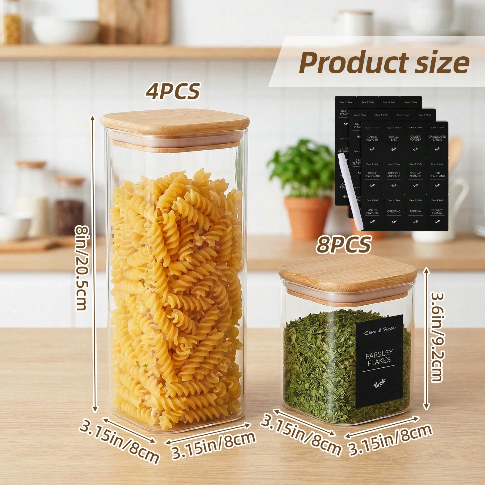유리 밀폐용기 세트(대나무 뚜껑 포함) 12개, 2가지 - Food Snacks Label 리뷰 및 가격
