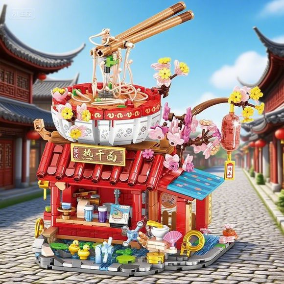 새로운 음식 가게 빌딩 블록 중국 국수 가게 소녀 도시 - Food Nation Snacks 리뷰 및 가격