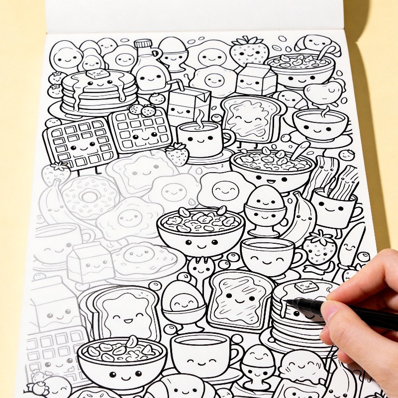 성인용 감압 및 명상용 손그림 색칠책, 꽃/인물/성/음 - Food Snacks Coloring Book 리뷰 및 가격